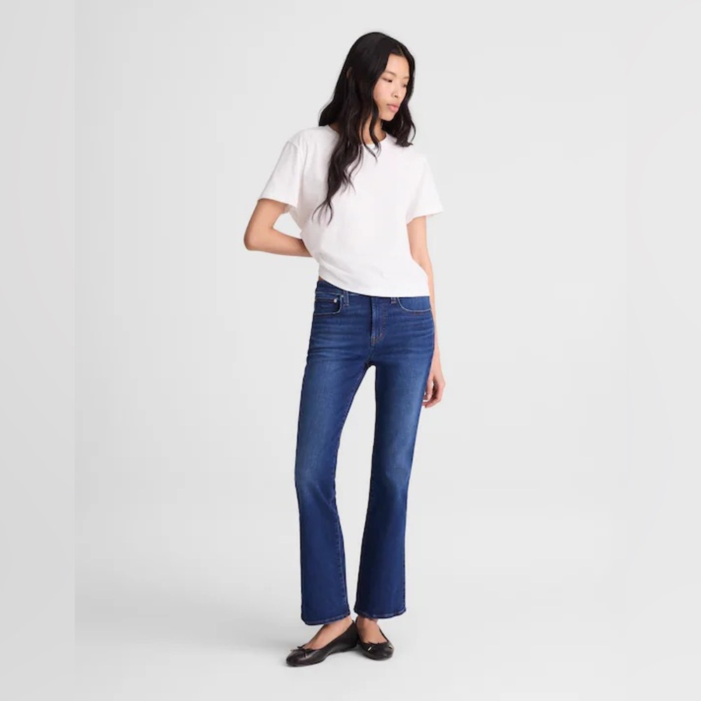 NWT Madewell The Flare Crop Jean in Super Stretch Denim